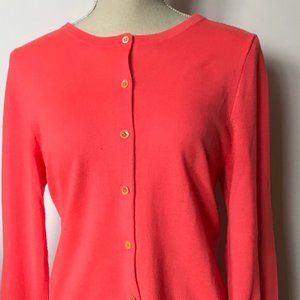 J. Crew Coral Italian Cashmere Cardigan